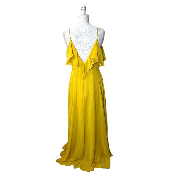 Dessy Collection Mila Luxe Chiffon Formal Marigold Style 3020 Women 6 Reg. NWT - Picture 3 of 12